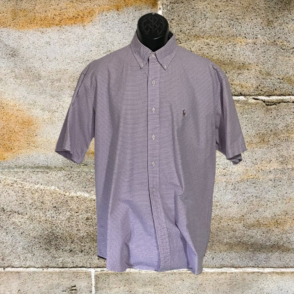 Polo by Ralph Lauren SS Button Front Shirt, Pink/Blue Gingham w/ Pony (100522-1)